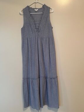J. Jill Light Blue Sleeveless Maxi Dress